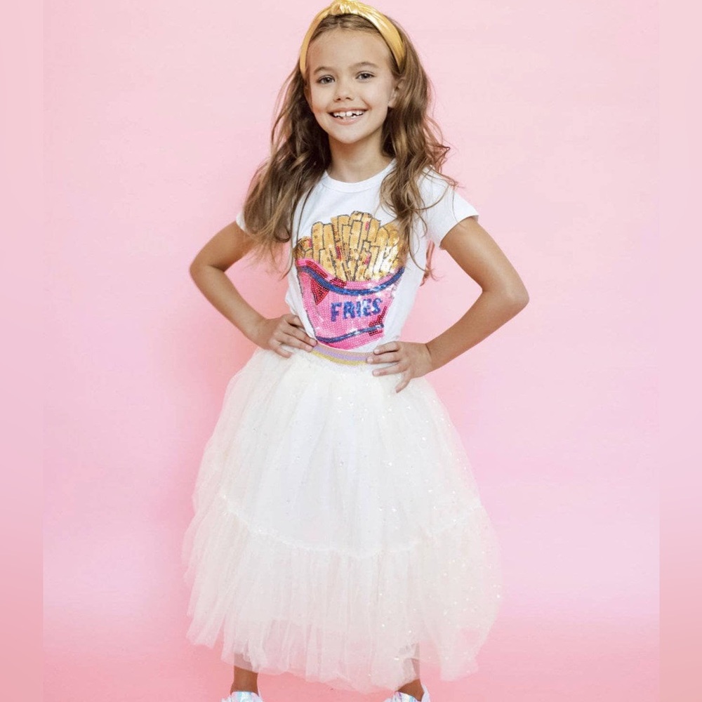 Lola and the Boys Spin & Dream Sparkle Midi Skirt Size 8